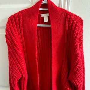 H&M red cardigan